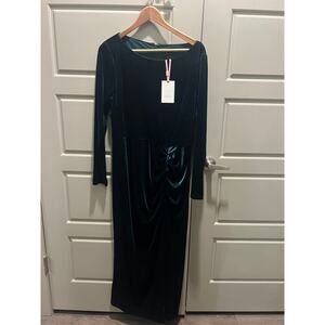 Alex Marie Velvet long Dress - velvet Green